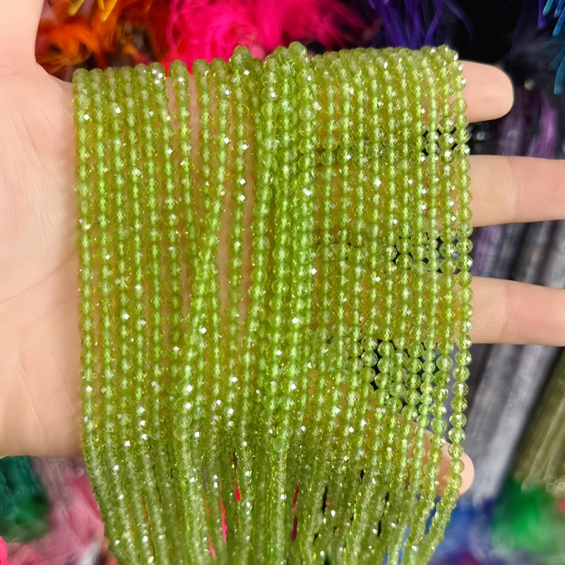 Natural Faceted Cut Round Gemstone Loose Beads, Multi-size 2/3/4mm Mixed Color Agate Crystal Spacer Beads for DIY Bracelet Necklace Earring Craft Making, Wholesale Per Strand