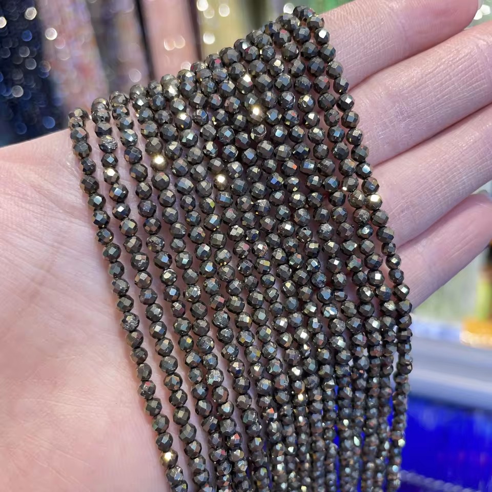 Wholesale Faceted Natural Gemstone Beads, Cut Crystal Loose Beads, Aquamarine Tourmaline Agate Spacer Beads for DIY Bracelet Necklace Jewelry Making, 2/3/4mm