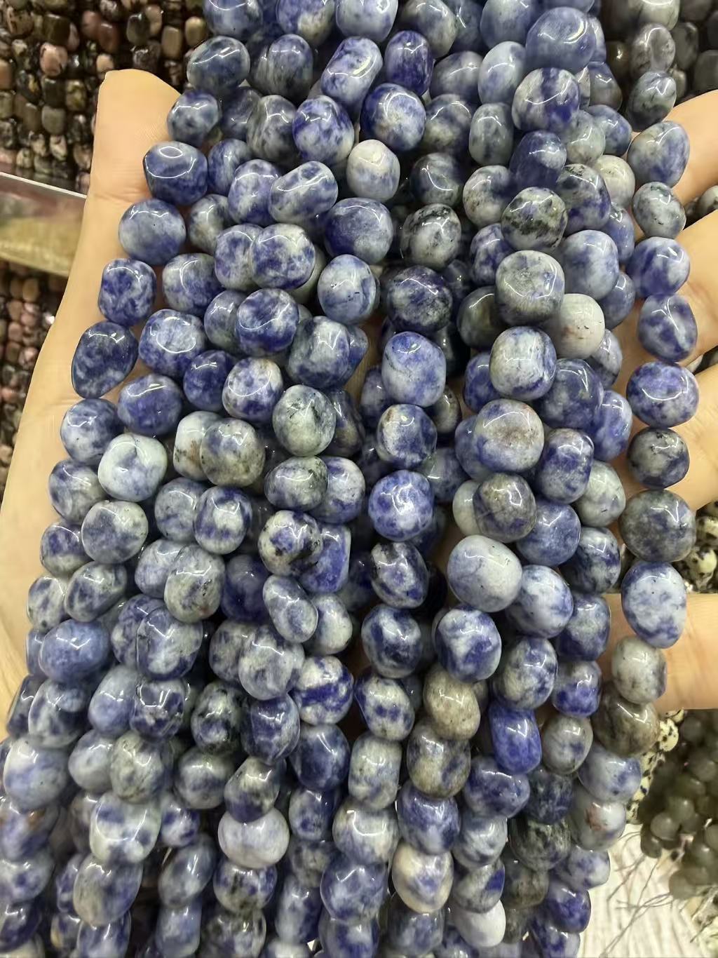 Natural Irregular Freeform Stone Loose Beads, 8×10mm Straight Hole Assorted Crystal Agate Spacer Beads for DIY Bracelet Necklace Earring Craft Supplies, Approx 40 Beads Per Strand Wholesale