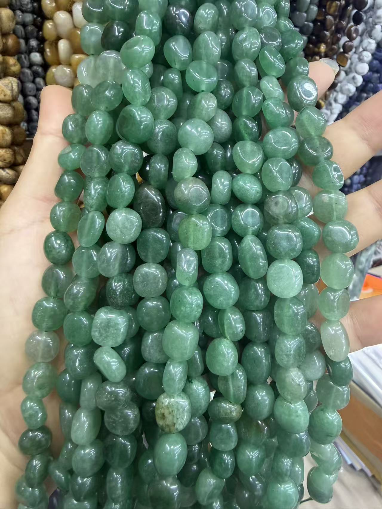 Natural Irregular Freeform Stone Loose Beads, 8×10mm Straight Hole Assorted Crystal Agate Spacer Beads for DIY Bracelet Necklace Earring Craft Supplies, Approx 40 Beads Per Strand Wholesale