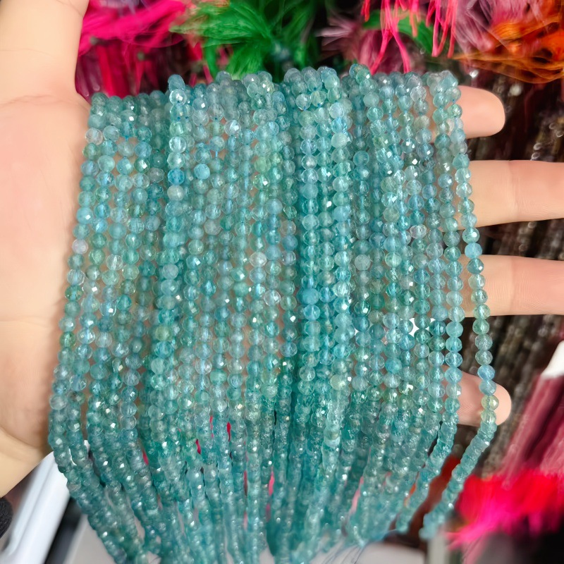 Natural Faceted Cut Round Gemstone Loose Beads, Multi-size 2/3/4mm Mixed Color Agate Crystal Spacer Beads for DIY Bracelet Necklace Earring Craft Making, Wholesale Per Strand