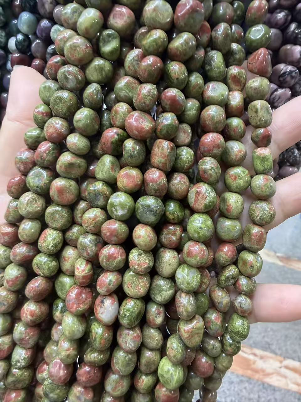 Natural Irregular Freeform Stone Loose Beads, 8×10mm Straight Hole Assorted Crystal Agate Spacer Beads for DIY Bracelet Necklace Earring Craft Supplies, Approx 40 Beads Per Strand Wholesale