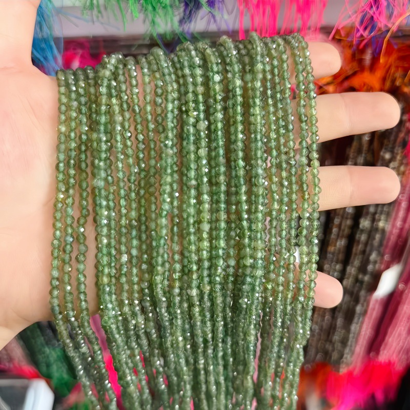 Natural Faceted Cut Round Gemstone Loose Beads, Multi-size 2/3/4mm Mixed Color Agate Crystal Spacer Beads for DIY Bracelet Necklace Earring Craft Making, Wholesale Per Strand