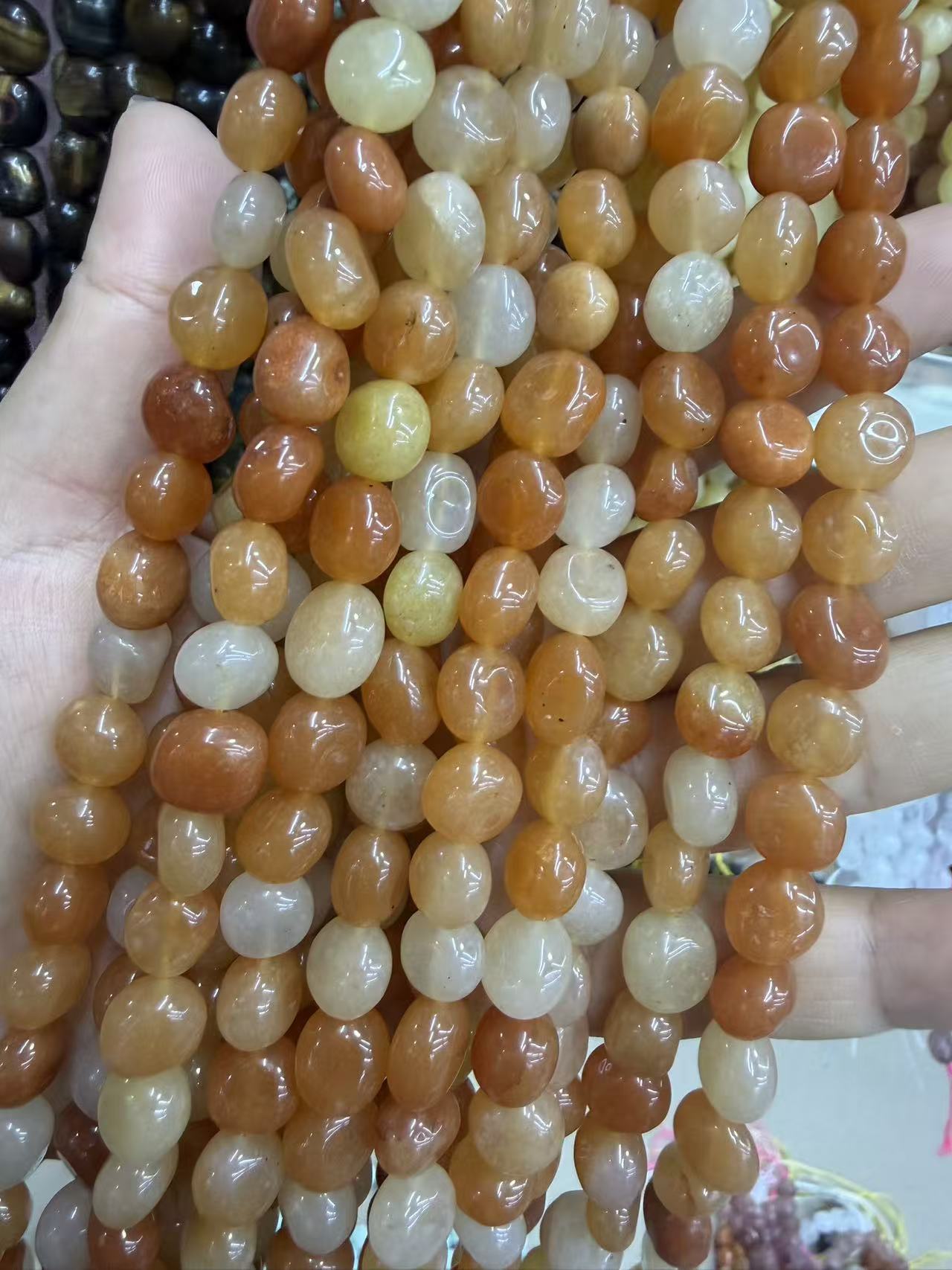Natural Irregular Freeform Stone Loose Beads, 8×10mm Straight Hole Assorted Crystal Agate Spacer Beads for DIY Bracelet Necklace Earring Craft Supplies, Approx 40 Beads Per Strand Wholesale