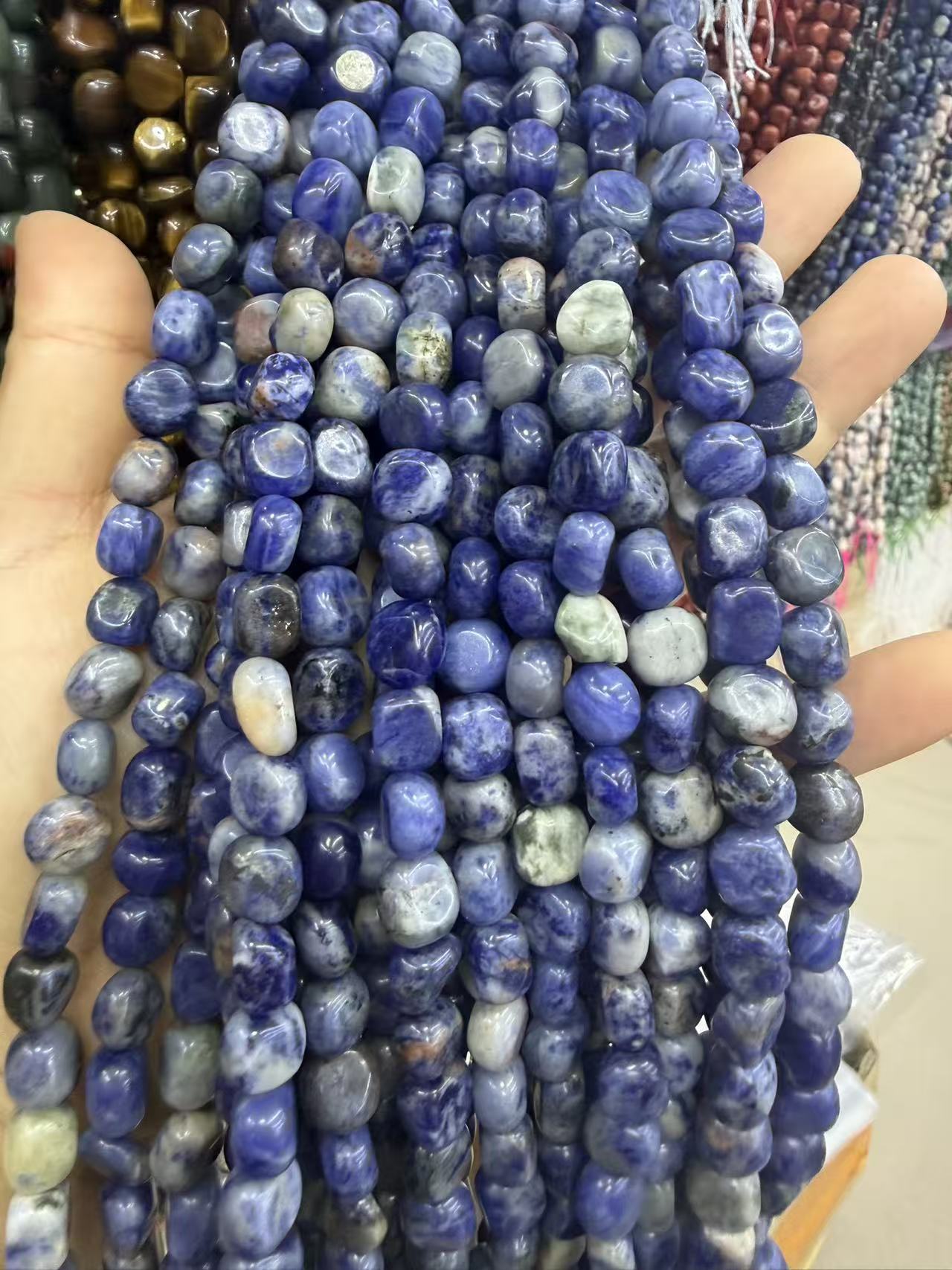 Natural Irregular Freeform Stone Loose Beads, 8×10mm Straight Hole Assorted Crystal Agate Spacer Beads for DIY Bracelet Necklace Earring Craft Supplies, Approx 40 Beads Per Strand Wholesale