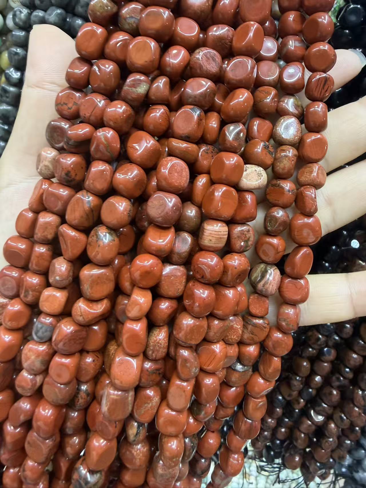 Natural Irregular Freeform Stone Loose Beads, 8×10mm Straight Hole Assorted Crystal Agate Spacer Beads for DIY Bracelet Necklace Earring Craft Supplies, Approx 40 Beads Per Strand Wholesale