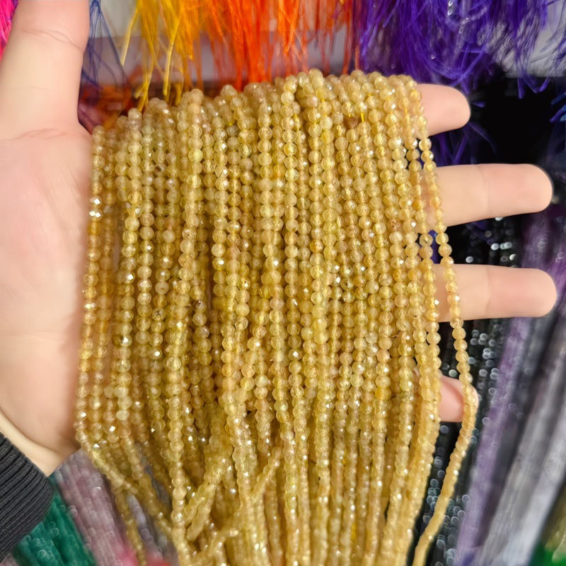 Natural Faceted Cut Round Gemstone Loose Beads, Multi-size 2/3/4mm Mixed Color Agate Crystal Spacer Beads for DIY Bracelet Necklace Earring Craft Making, Wholesale Per Strand
