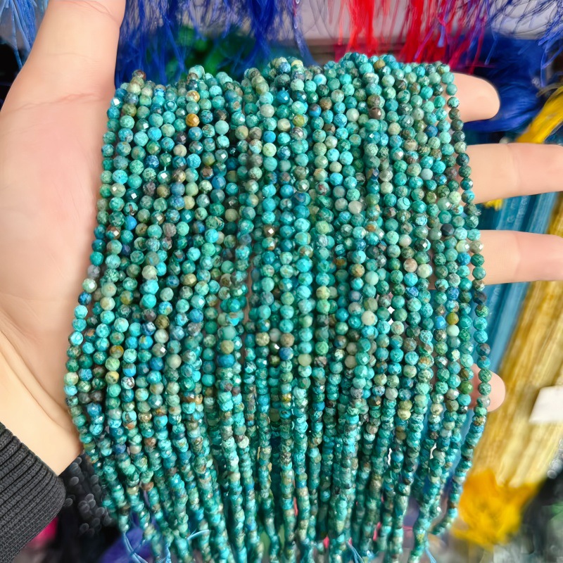 Natural Faceted Cut Round Gemstone Loose Beads, Multi-size 2/3/4mm Mixed Color Agate Crystal Spacer Beads for DIY Bracelet Necklace Earring Craft Making, Wholesale Per Strand