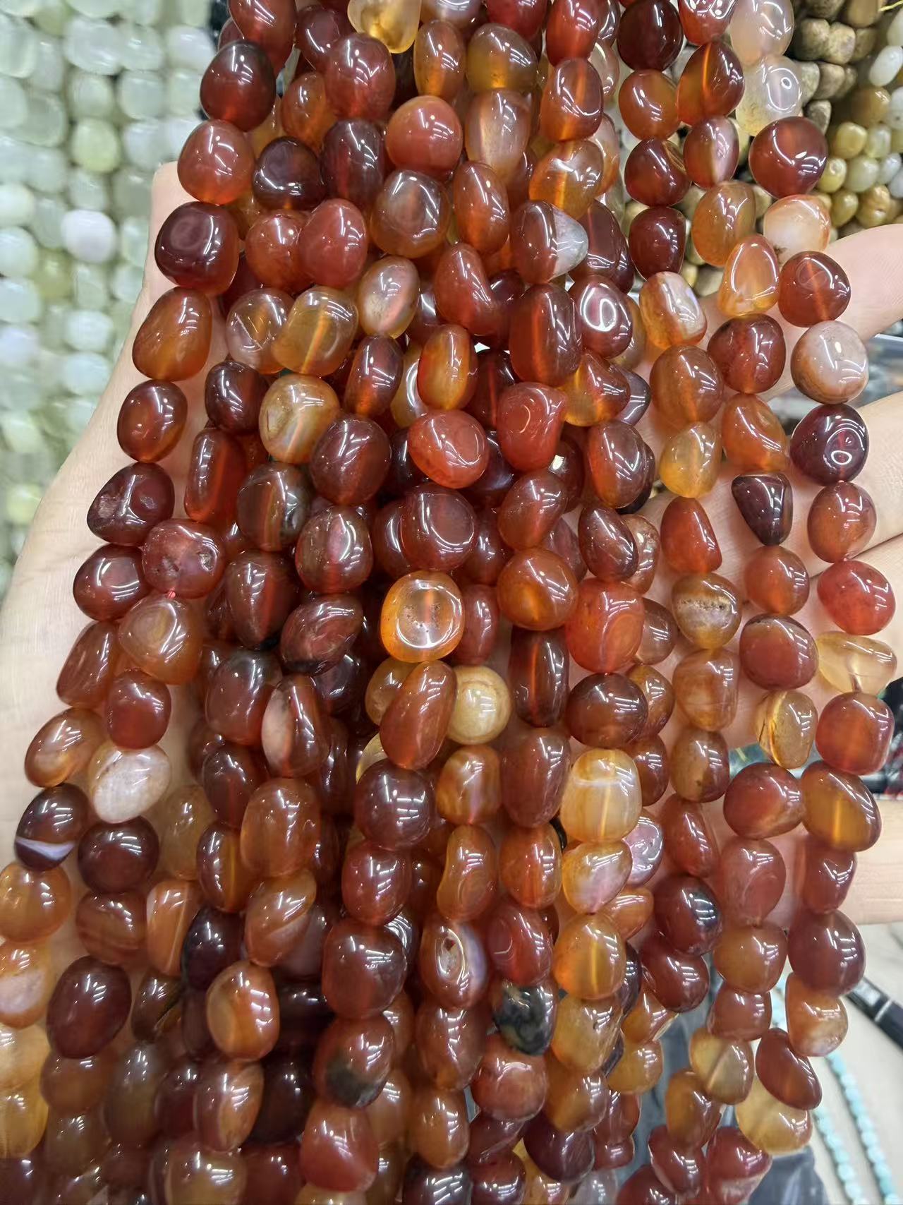 Natural Irregular Freeform Stone Loose Beads, 8×10mm Straight Hole Assorted Crystal Agate Spacer Beads for DIY Bracelet Necklace Earring Craft Supplies, Approx 40 Beads Per Strand Wholesale