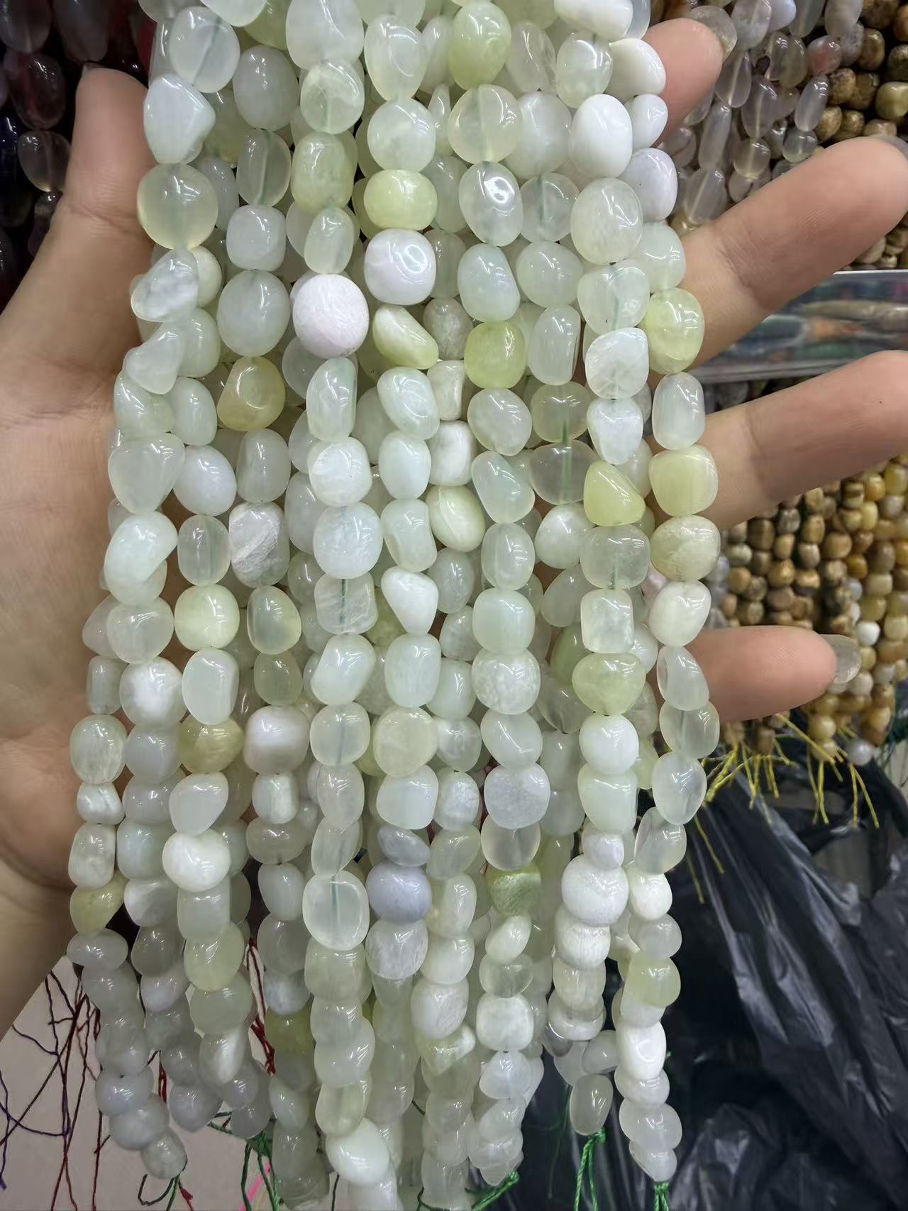Natural Irregular Freeform Stone Loose Beads, 8×10mm Straight Hole Assorted Crystal Agate Spacer Beads for DIY Bracelet Necklace Earring Craft Supplies, Approx 40 Beads Per Strand Wholesale