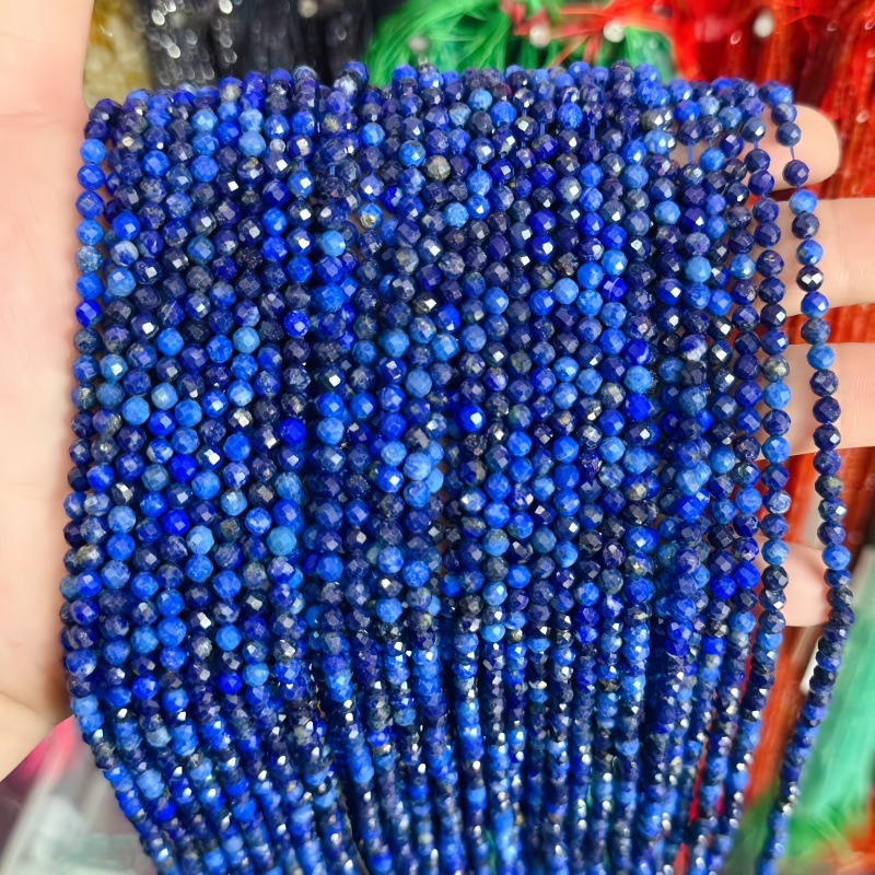 Natural Faceted Cut Round Gemstone Loose Beads, Multi-size 2/3/4mm Mixed Color Agate Crystal Spacer Beads for DIY Bracelet Necklace Earring Craft Making, Wholesale Per Strand