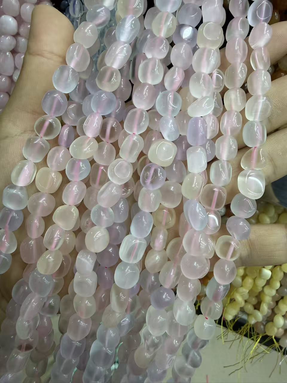 Natural Irregular Freeform Stone Loose Beads, 8×10mm Straight Hole Assorted Crystal Agate Spacer Beads for DIY Bracelet Necklace Earring Craft Supplies, Approx 40 Beads Per Strand Wholesale