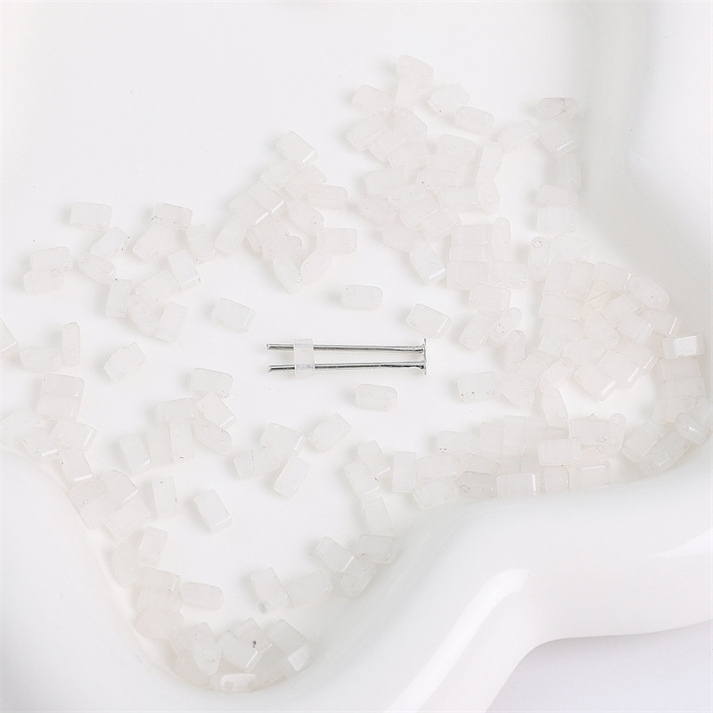 White Marble Natural Stone Double Hole TILA Flat Tile Loose Beads Tile Beads, Approx 5×2mm Spacer Beads for DIY Dopamine Bracelet Necklace Ring Craft Supplies, 10 Pieces Per Pack Wholesale