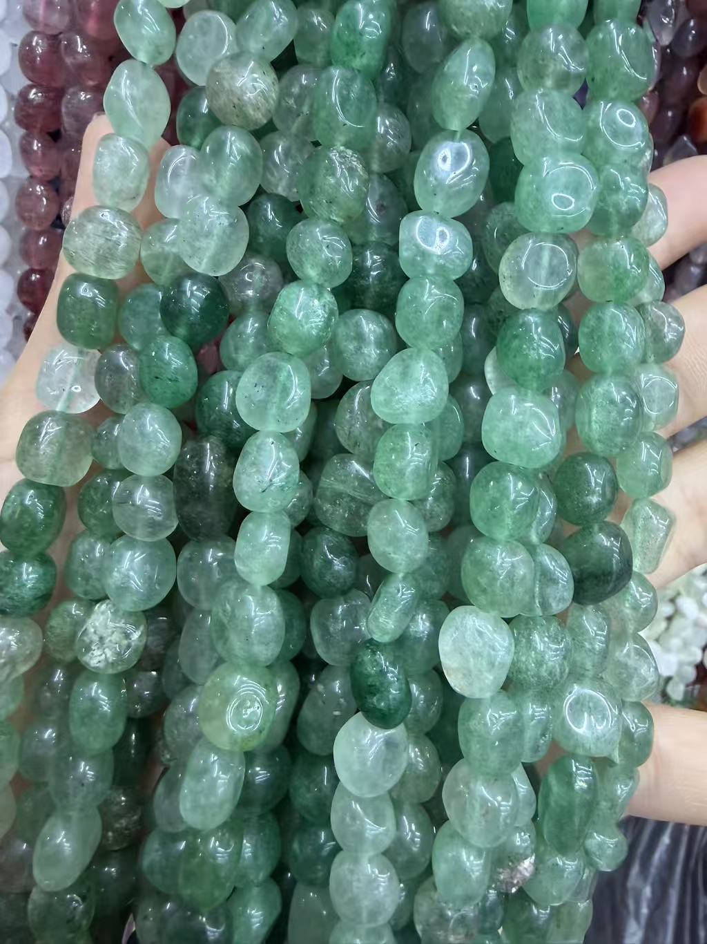 Natural Irregular Freeform Stone Loose Beads, 8×10mm Straight Hole Assorted Crystal Agate Spacer Beads for DIY Bracelet Necklace Earring Craft Supplies, Approx 40 Beads Per Strand Wholesale