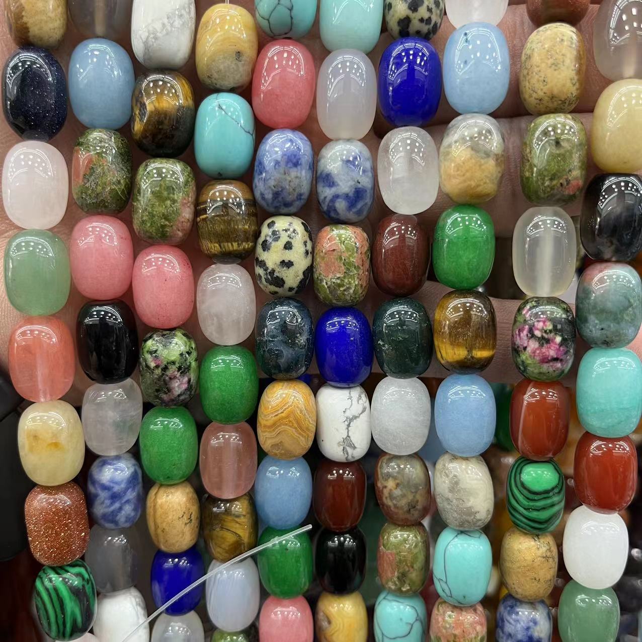 Natural Banded Striped Agate Drum Barrel Loose Beads, 10×14mm Straight Hole Gemstone Spacer Beads for DIY Bracelet Necklace Earring Craft Making, Approx 28 Beads Per Strand