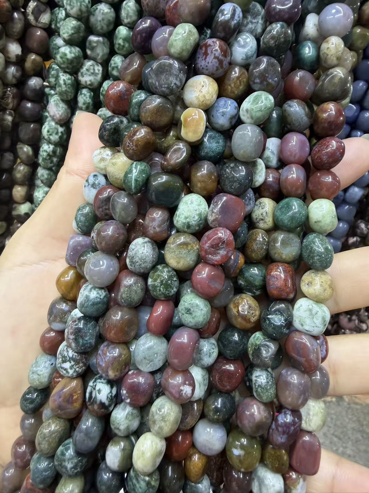 Natural Irregular Freeform Stone Loose Beads, 8×10mm Straight Hole Assorted Crystal Agate Spacer Beads for DIY Bracelet Necklace Earring Craft Supplies, Approx 40 Beads Per Strand Wholesale