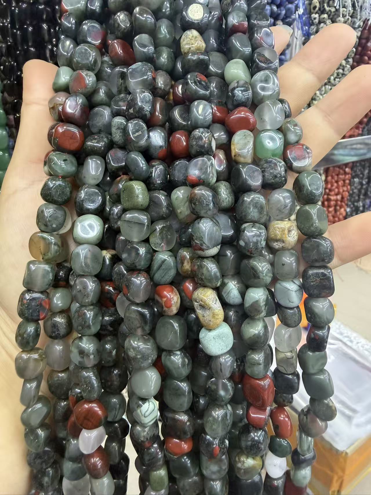 Natural Irregular Freeform Stone Loose Beads, 8×10mm Straight Hole Assorted Crystal Agate Spacer Beads for DIY Bracelet Necklace Earring Craft Supplies, Approx 40 Beads Per Strand Wholesale