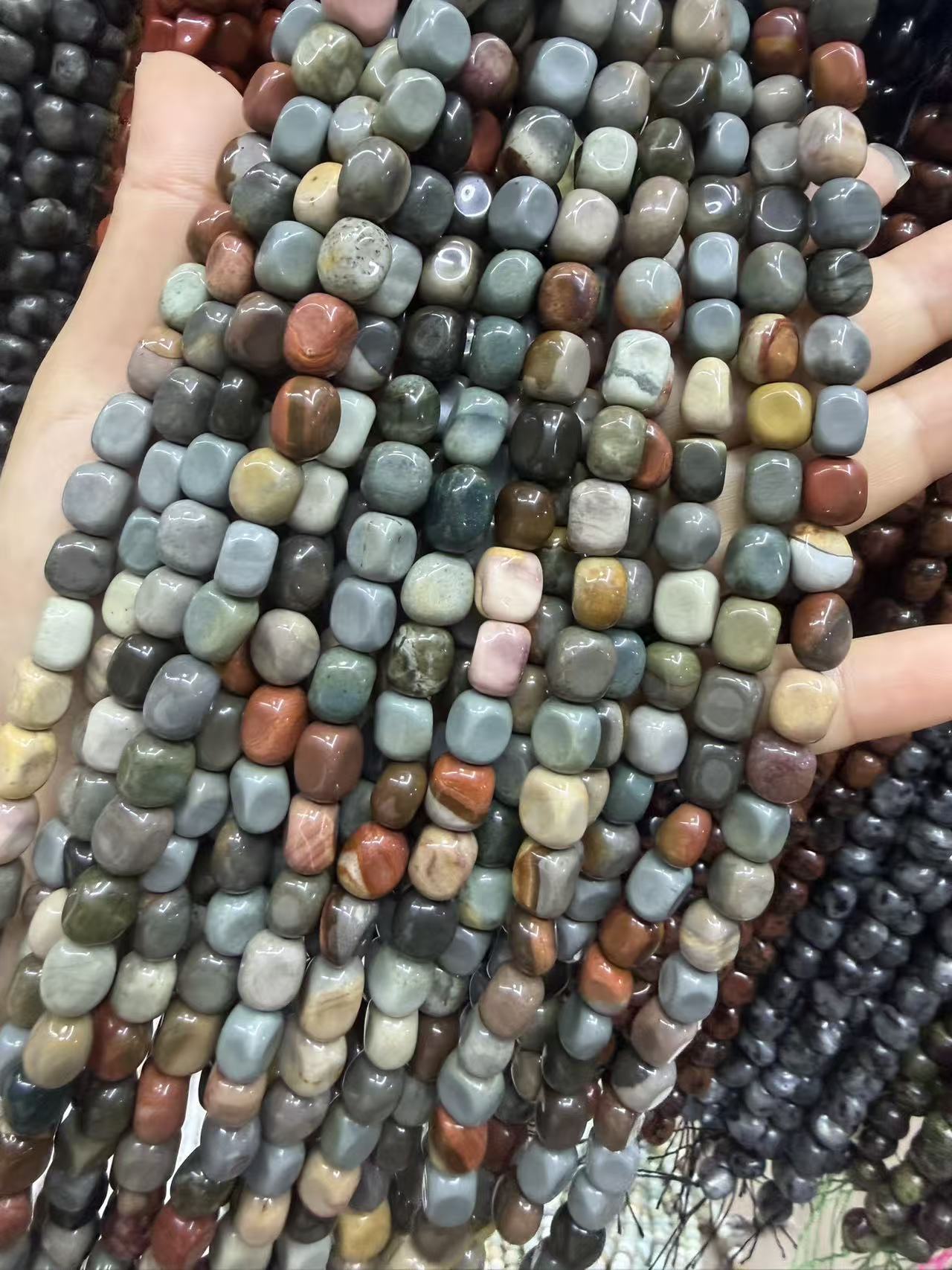 Natural Irregular Freeform Stone Loose Beads, 8×10mm Straight Hole Assorted Crystal Agate Spacer Beads for DIY Bracelet Necklace Earring Craft Supplies, Approx 40 Beads Per Strand Wholesale