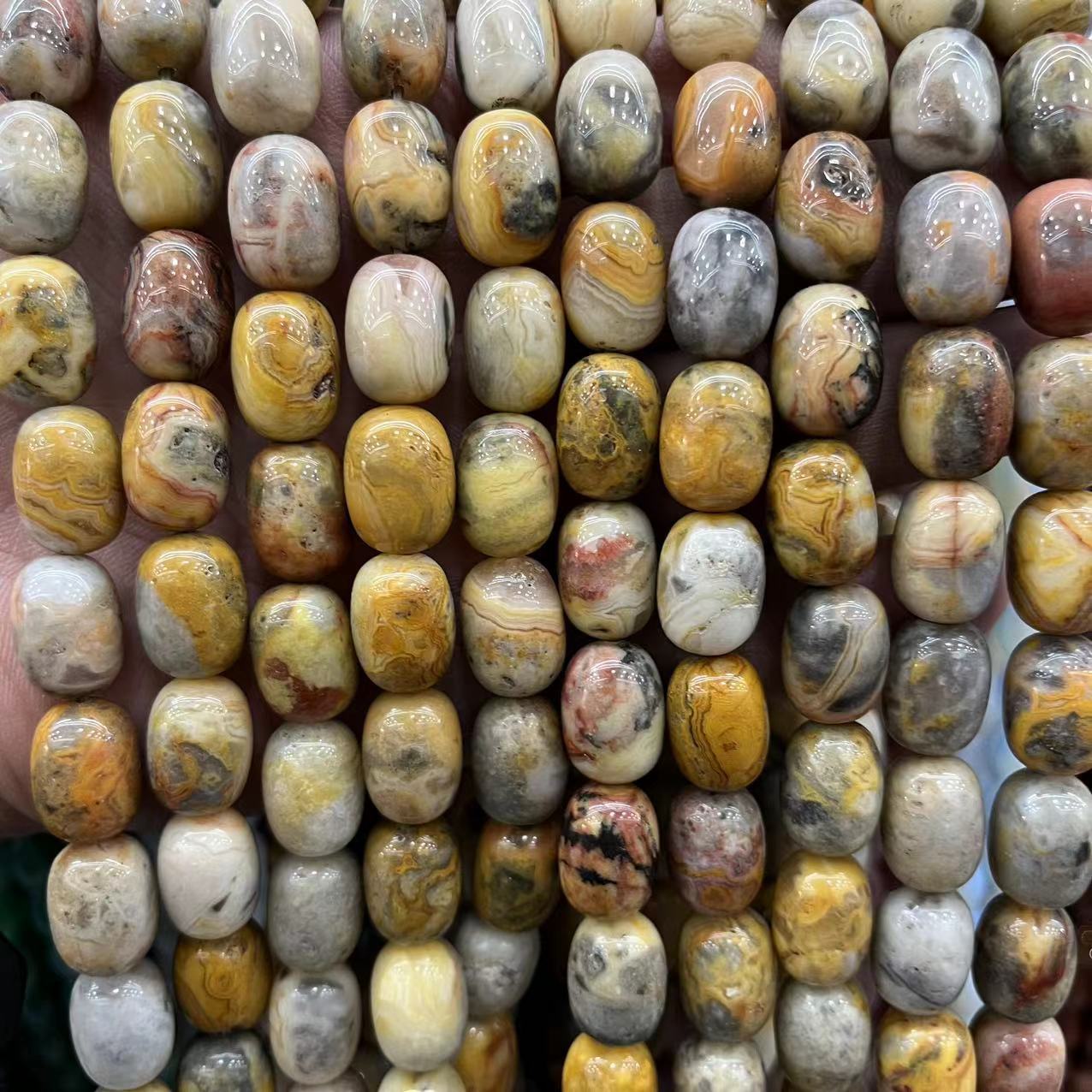 Natural Banded Striped Agate Drum Barrel Loose Beads, 10×14mm Straight Hole Gemstone Spacer Beads for DIY Bracelet Necklace Earring Craft Making, Approx 28 Beads Per Strand