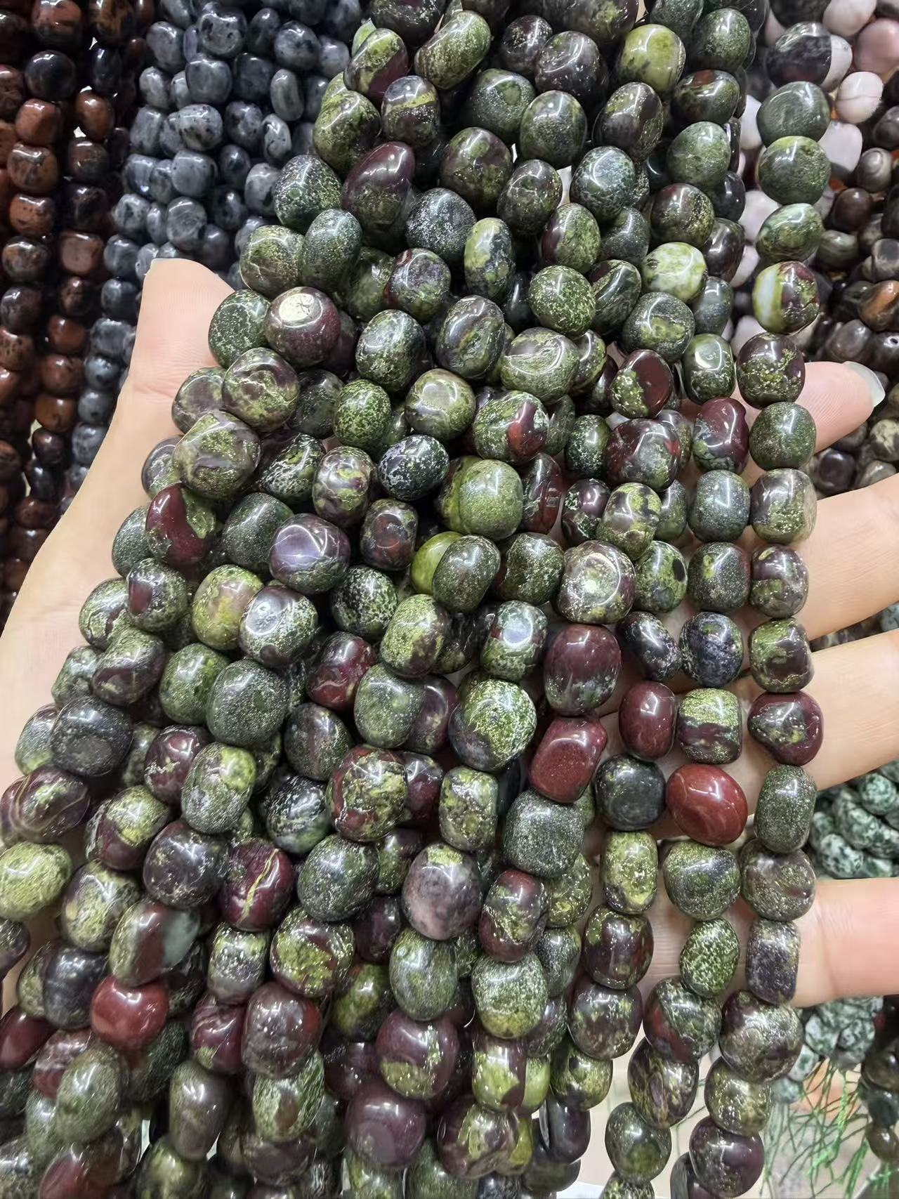 Natural Irregular Freeform Stone Loose Beads, 8×10mm Straight Hole Assorted Crystal Agate Spacer Beads for DIY Bracelet Necklace Earring Craft Supplies, Approx 40 Beads Per Strand Wholesale