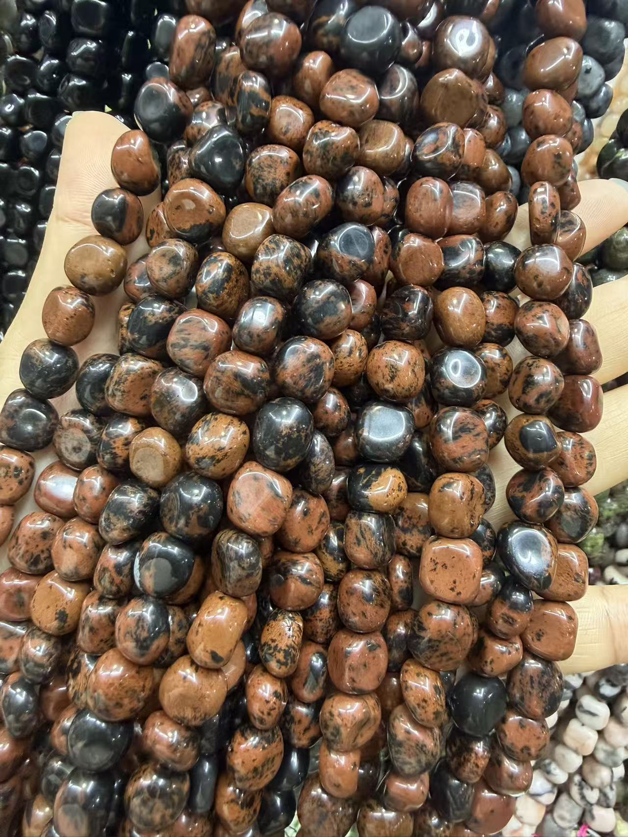 Natural Irregular Freeform Stone Loose Beads, 8×10mm Straight Hole Assorted Crystal Agate Spacer Beads for DIY Bracelet Necklace Earring Craft Supplies, Approx 40 Beads Per Strand Wholesale