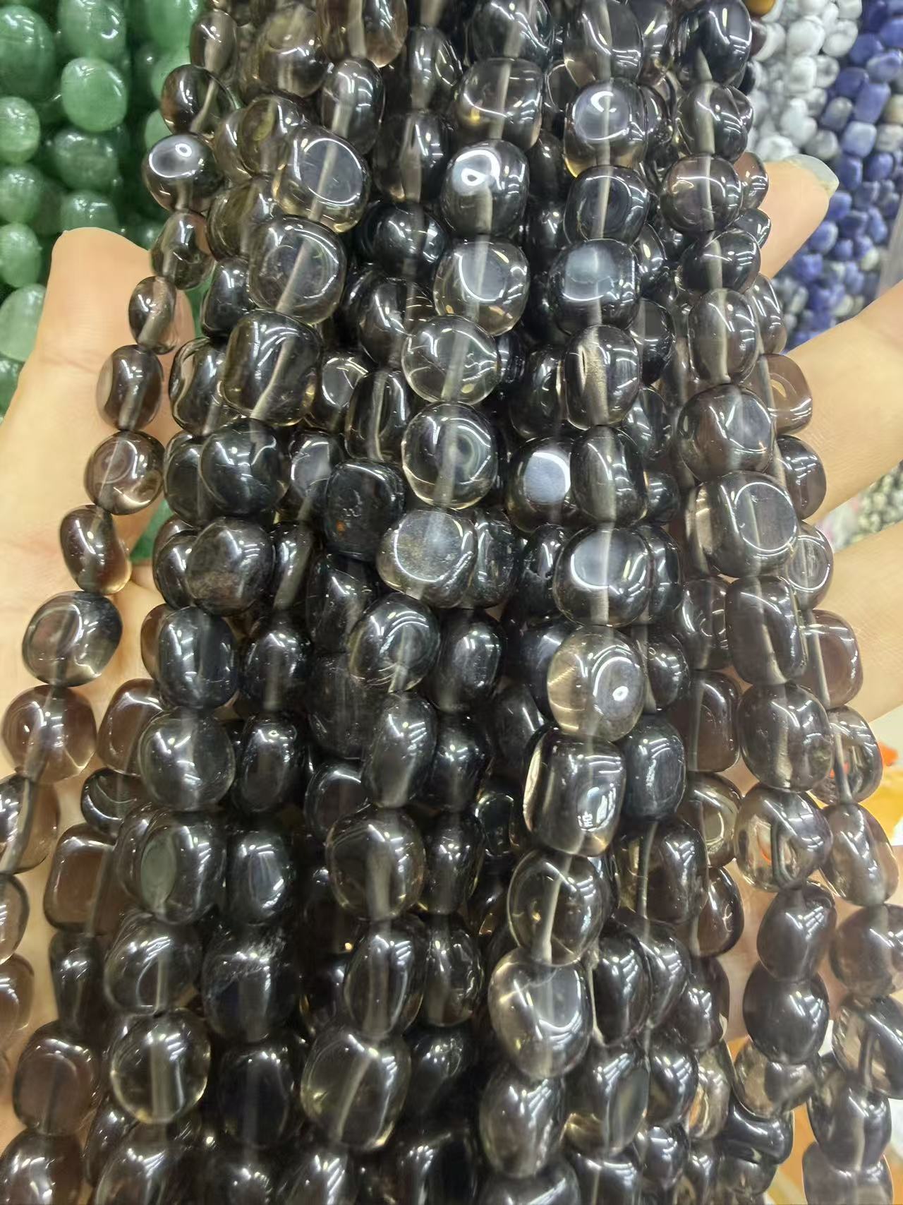 Natural Irregular Freeform Stone Loose Beads, 8×10mm Straight Hole Assorted Crystal Agate Spacer Beads for DIY Bracelet Necklace Earring Craft Supplies, Approx 40 Beads Per Strand Wholesale