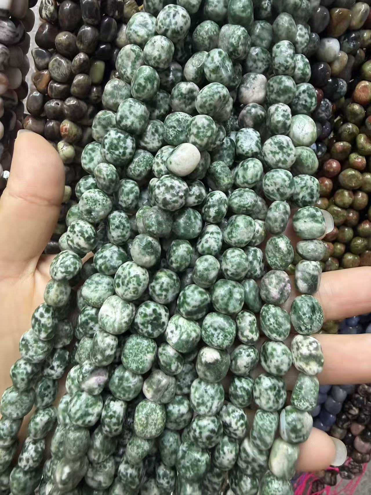 Natural Irregular Freeform Stone Loose Beads, 8×10mm Straight Hole Assorted Crystal Agate Spacer Beads for DIY Bracelet Necklace Earring Craft Supplies, Approx 40 Beads Per Strand Wholesale