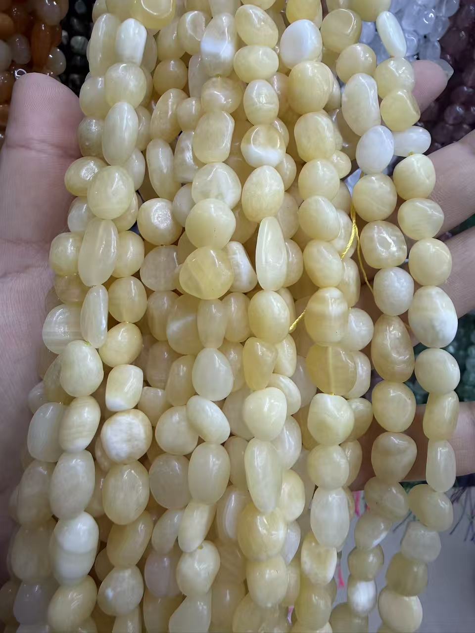 Natural Irregular Freeform Stone Loose Beads, 8×10mm Straight Hole Assorted Crystal Agate Spacer Beads for DIY Bracelet Necklace Earring Craft Supplies, Approx 40 Beads Per Strand Wholesale
