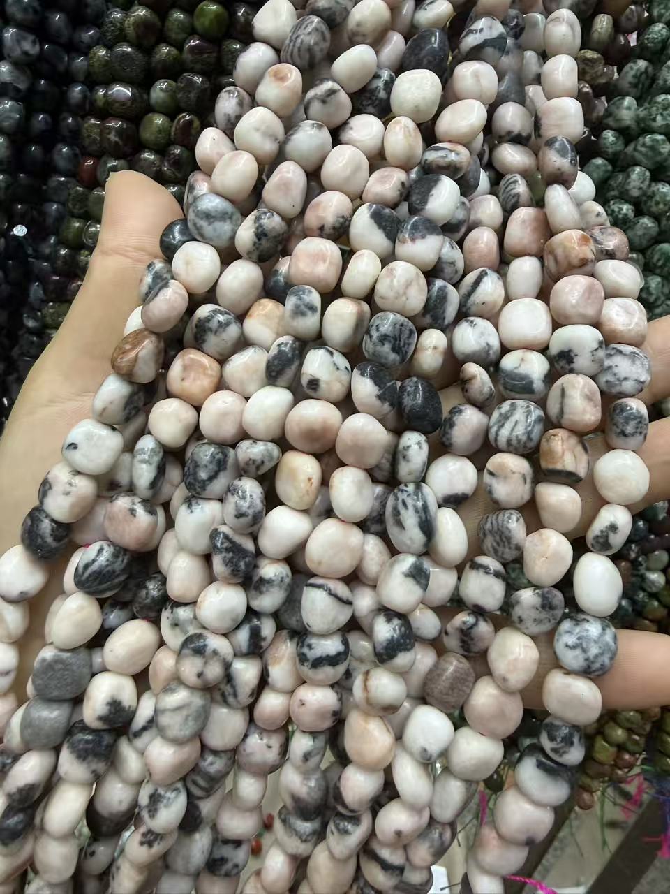 Natural Irregular Freeform Stone Loose Beads, 8×10mm Straight Hole Assorted Crystal Agate Spacer Beads for DIY Bracelet Necklace Earring Craft Supplies, Approx 40 Beads Per Strand Wholesale