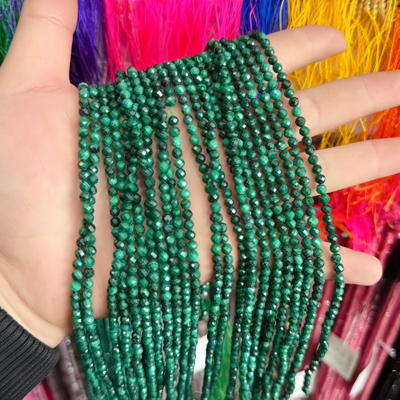 Natural Faceted Cut Round Gemstone Loose Beads, Multi-size 2/3/4mm Mixed Color Agate Crystal Spacer Beads for DIY Bracelet Necklace Earring Craft Making, Wholesale Per Strand