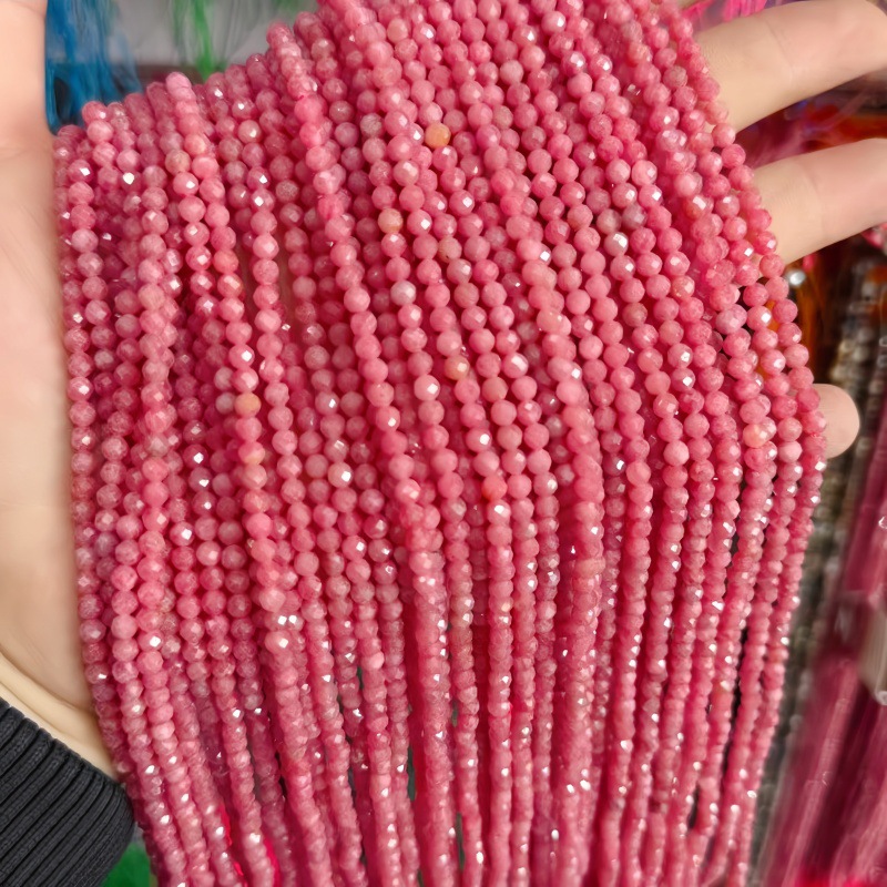 Natural Faceted Cut Round Gemstone Loose Beads, Multi-size 2/3/4mm Mixed Color Agate Crystal Spacer Beads for DIY Bracelet Necklace Earring Craft Making, Wholesale Per Strand