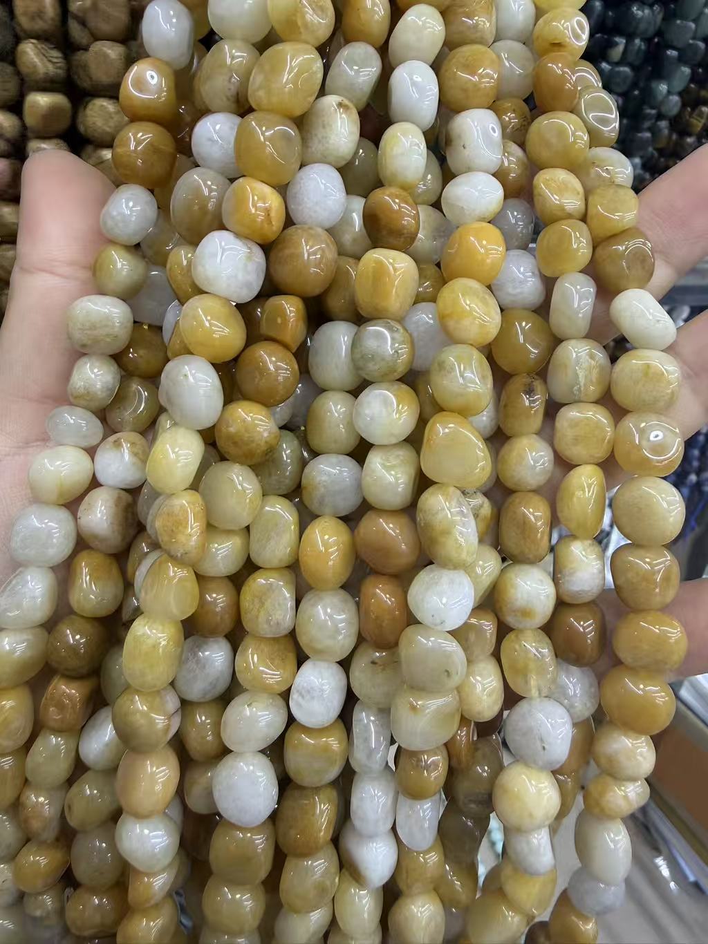 Natural Irregular Freeform Stone Loose Beads, 8×10mm Straight Hole Assorted Crystal Agate Spacer Beads for DIY Bracelet Necklace Earring Craft Supplies, Approx 40 Beads Per Strand Wholesale