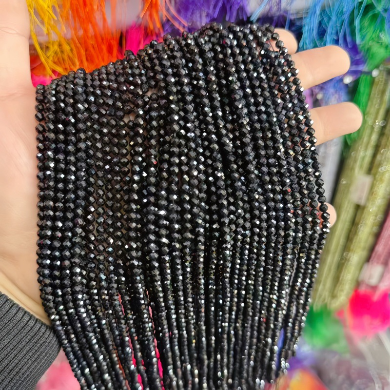 Natural Faceted Cut Round Gemstone Loose Beads, Multi-size 2/3/4mm Mixed Color Agate Crystal Spacer Beads for DIY Bracelet Necklace Earring Craft Making, Wholesale Per Strand