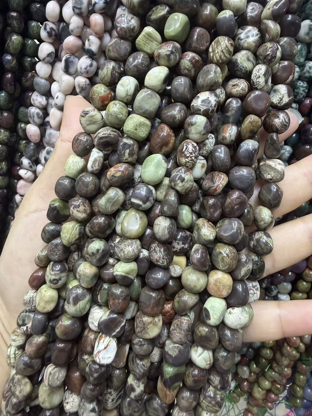 Natural Irregular Freeform Stone Loose Beads, 8×10mm Straight Hole Assorted Crystal Agate Spacer Beads for DIY Bracelet Necklace Earring Craft Supplies, Approx 40 Beads Per Strand Wholesale