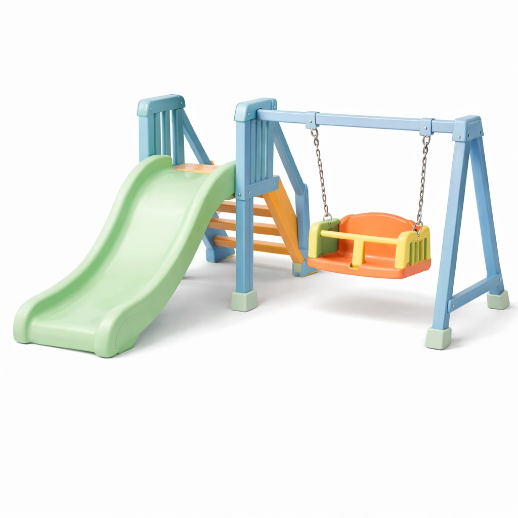 Parque infantil de plástico con columpio y tobogán 160x120x105 cm multicolor-nestpira