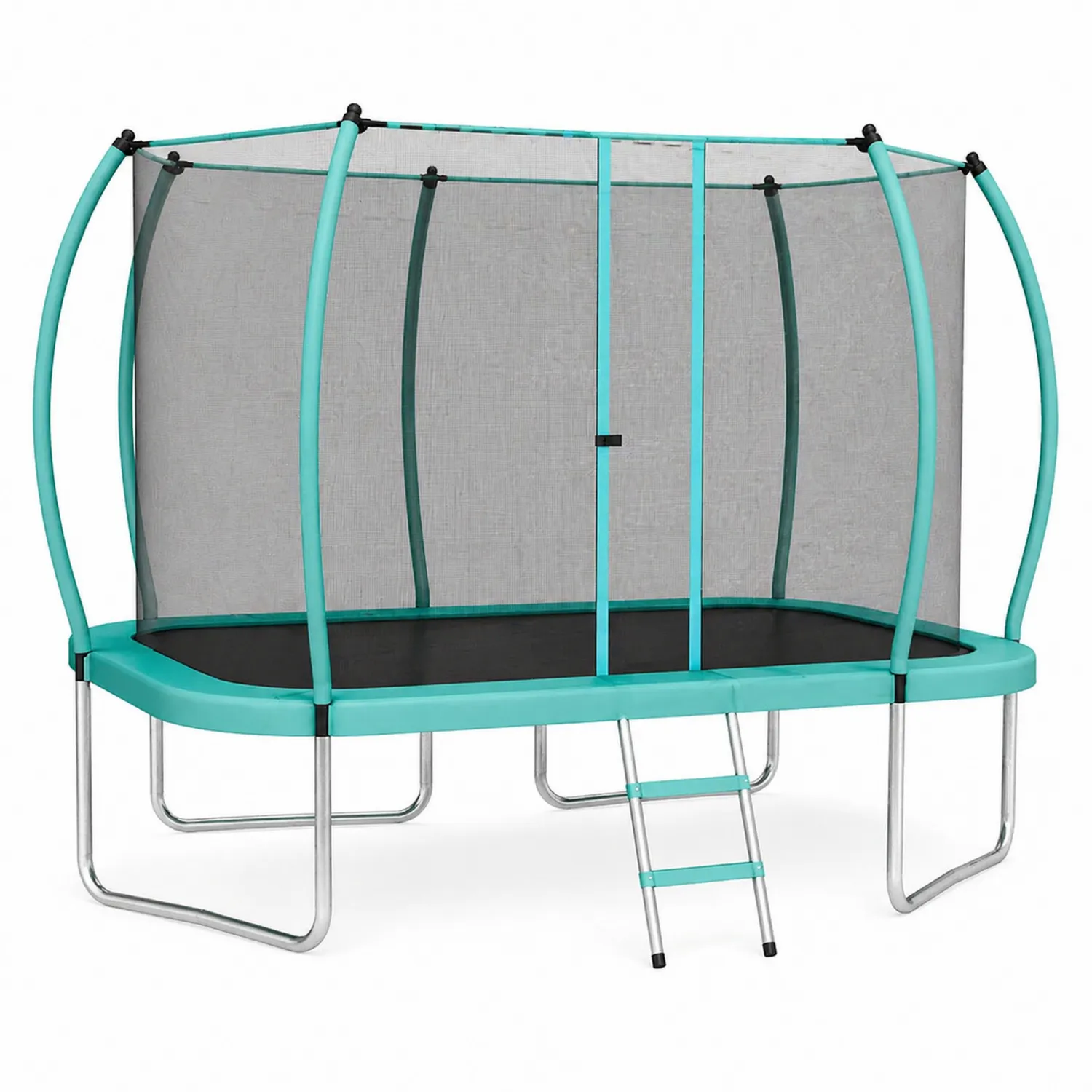 Trampoline rectangulaire avec filet de sécurité turquoise-Velriver