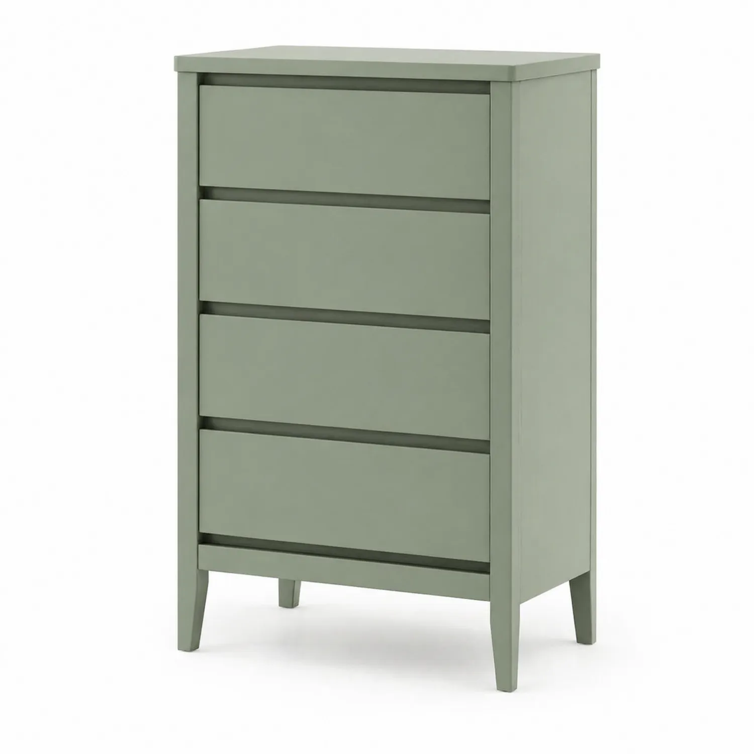 Commode haute en bois vert 80x45x120 cm avec 4 tiroirs-Velriver