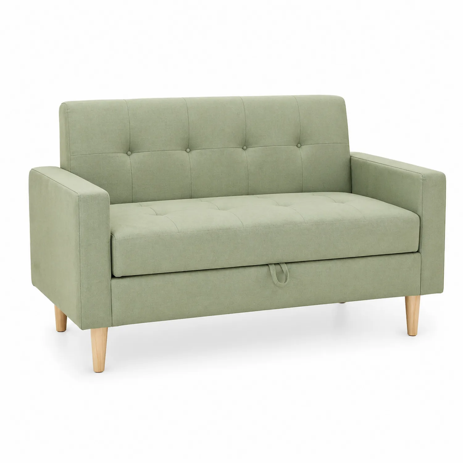 Canapé convertible 2 places en tissu polyester vert-Velriver