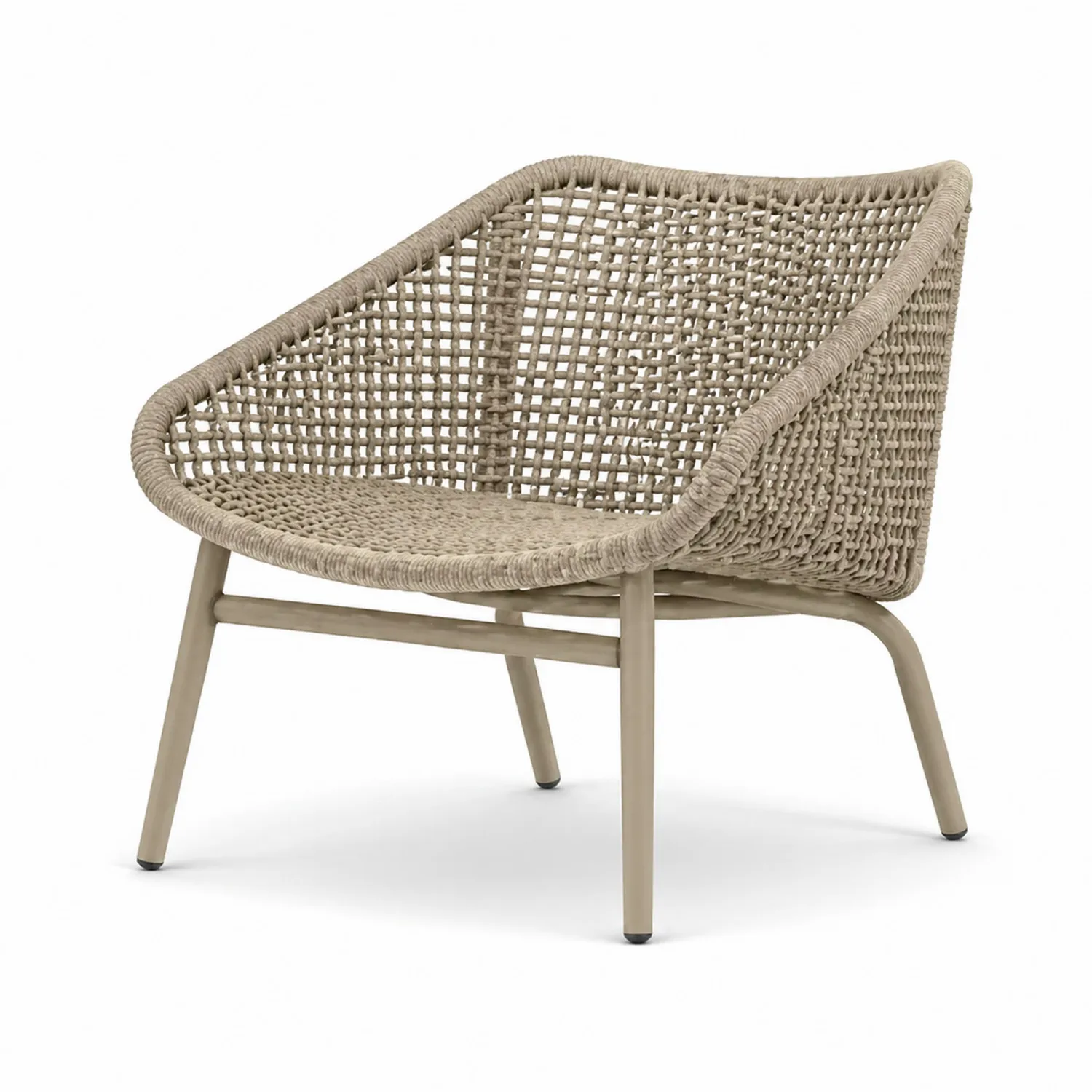 Chaise en rotin synthétique et métal beige-Velriver