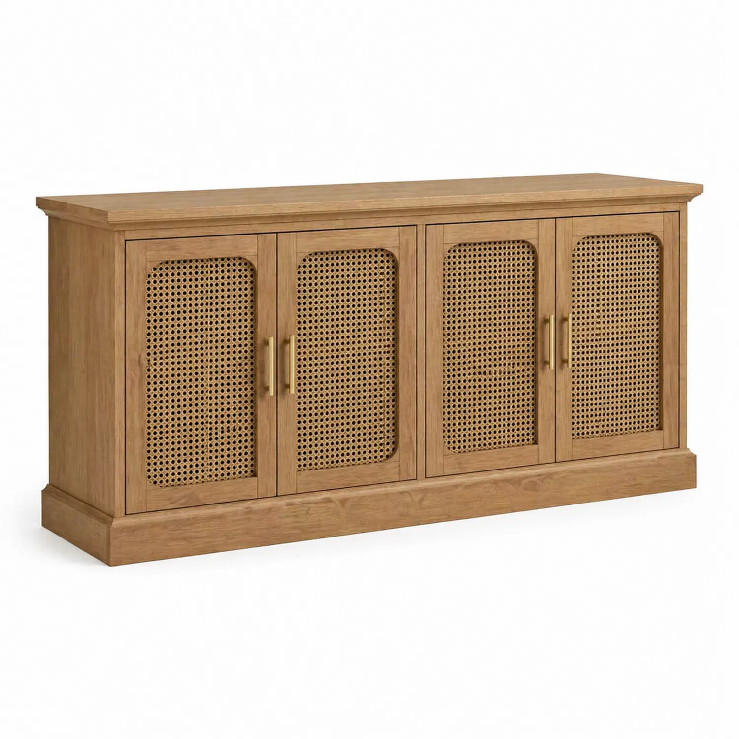 Buffet en bois avec portes en rotin 180cm-Velriver