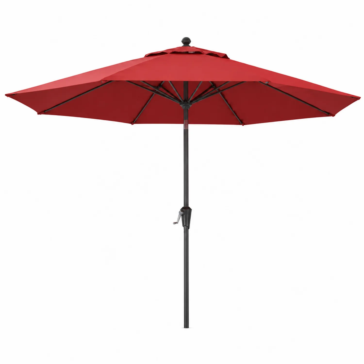 Parasol de jardin en métal avec toile en polyester rouge 300 cm-Velriver