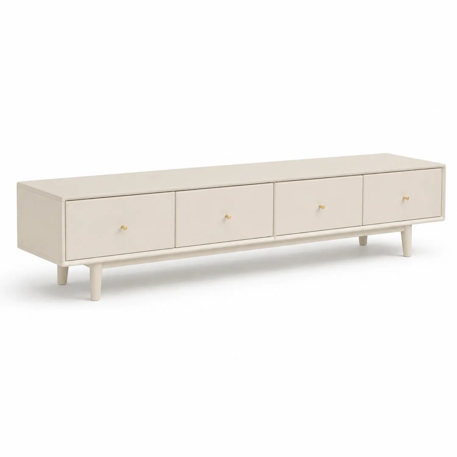 Meuble TV en Bois Beige avec 4 Tiroirs-Velriver