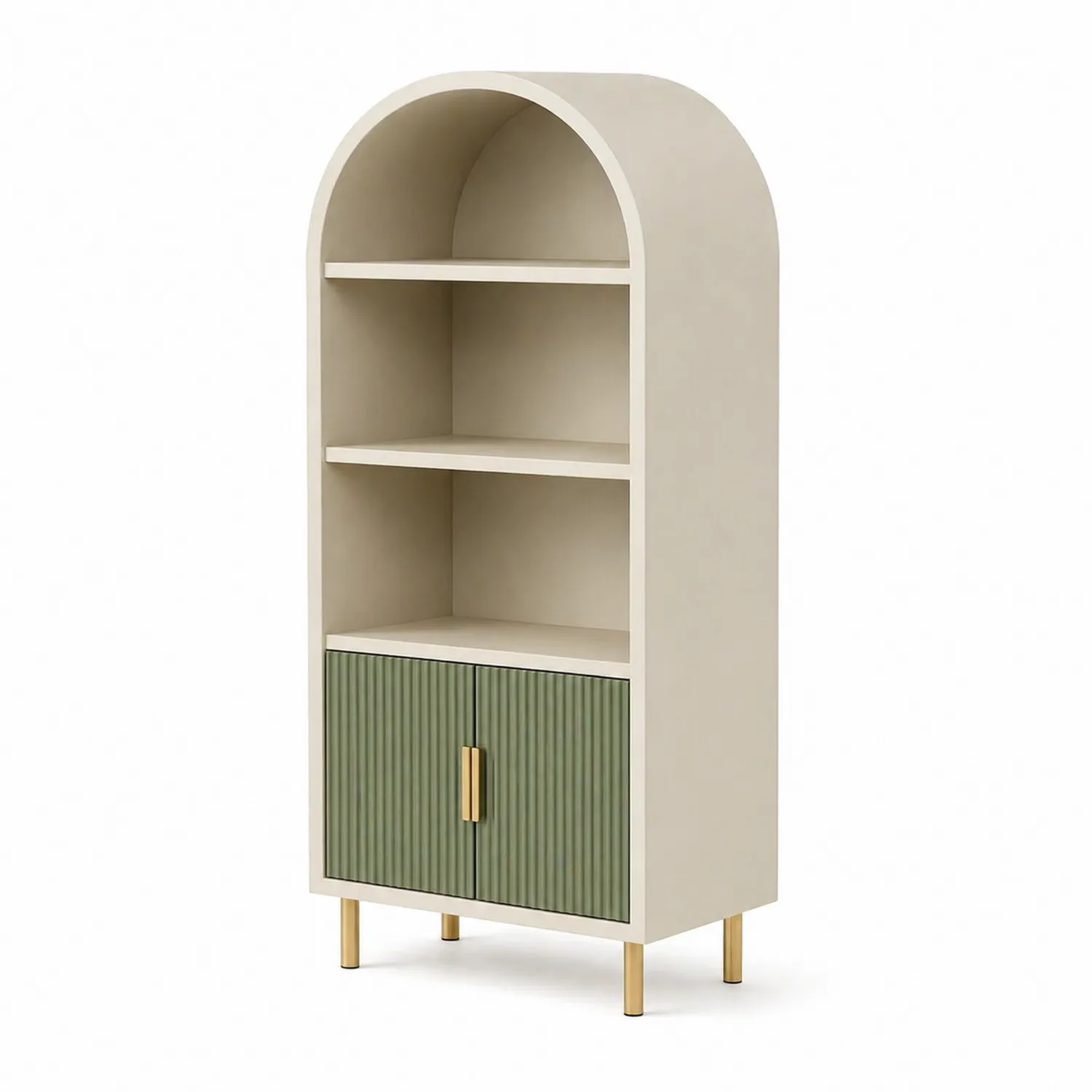 Étagère arquée en bois MDF Beige et Vert-Velriver