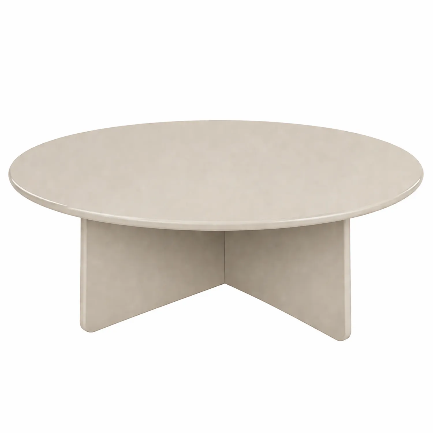 Table Basse Ronde en Bois Composite Beige Ø90 cm-Velriver