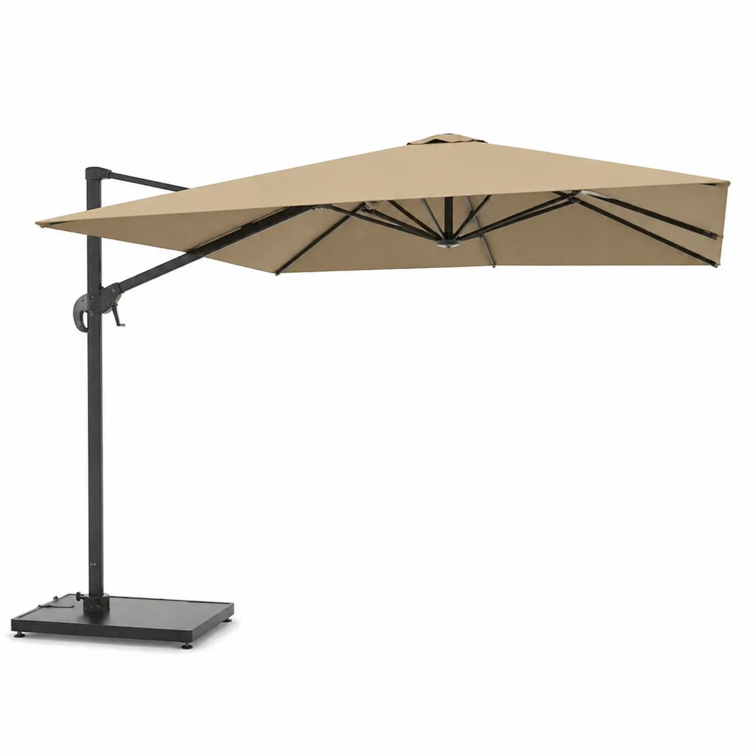 Parasol déporté en aluminium et polyester 3x4m Beige-Velriver