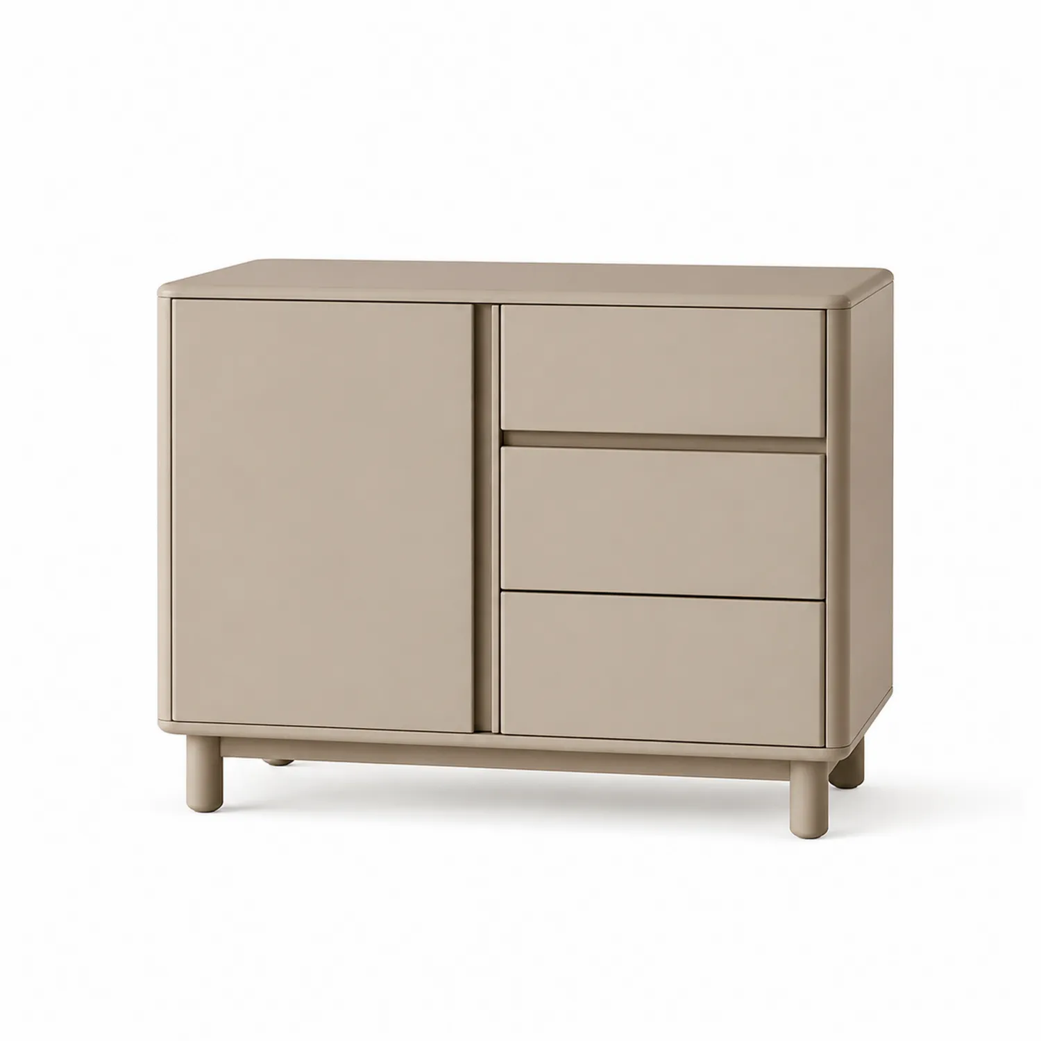 Armoire de rangement en bois avec 3 tiroirs et 1 porte Beige-Velriver