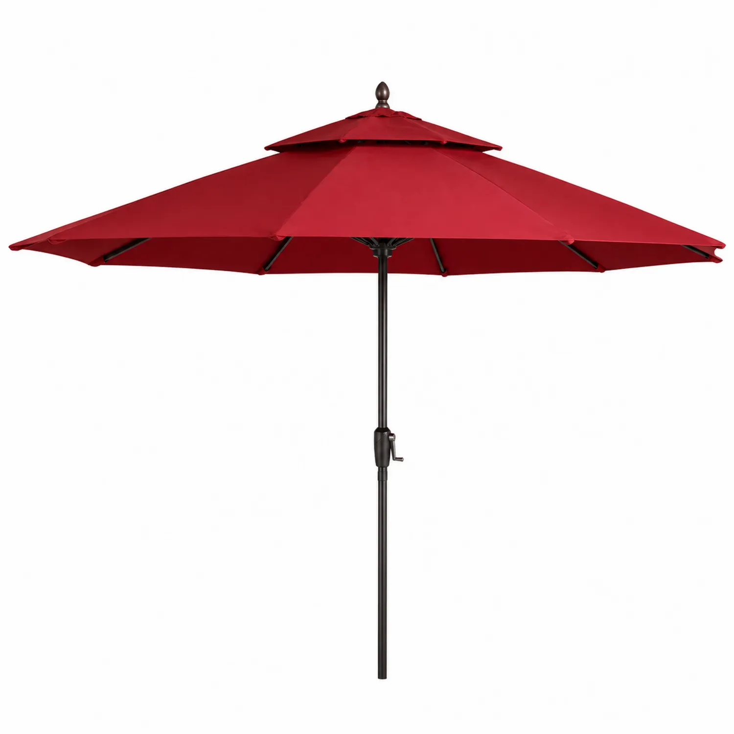 Parasol de jardin en tissu polyester rouge et aluminium 250cm-Velriver