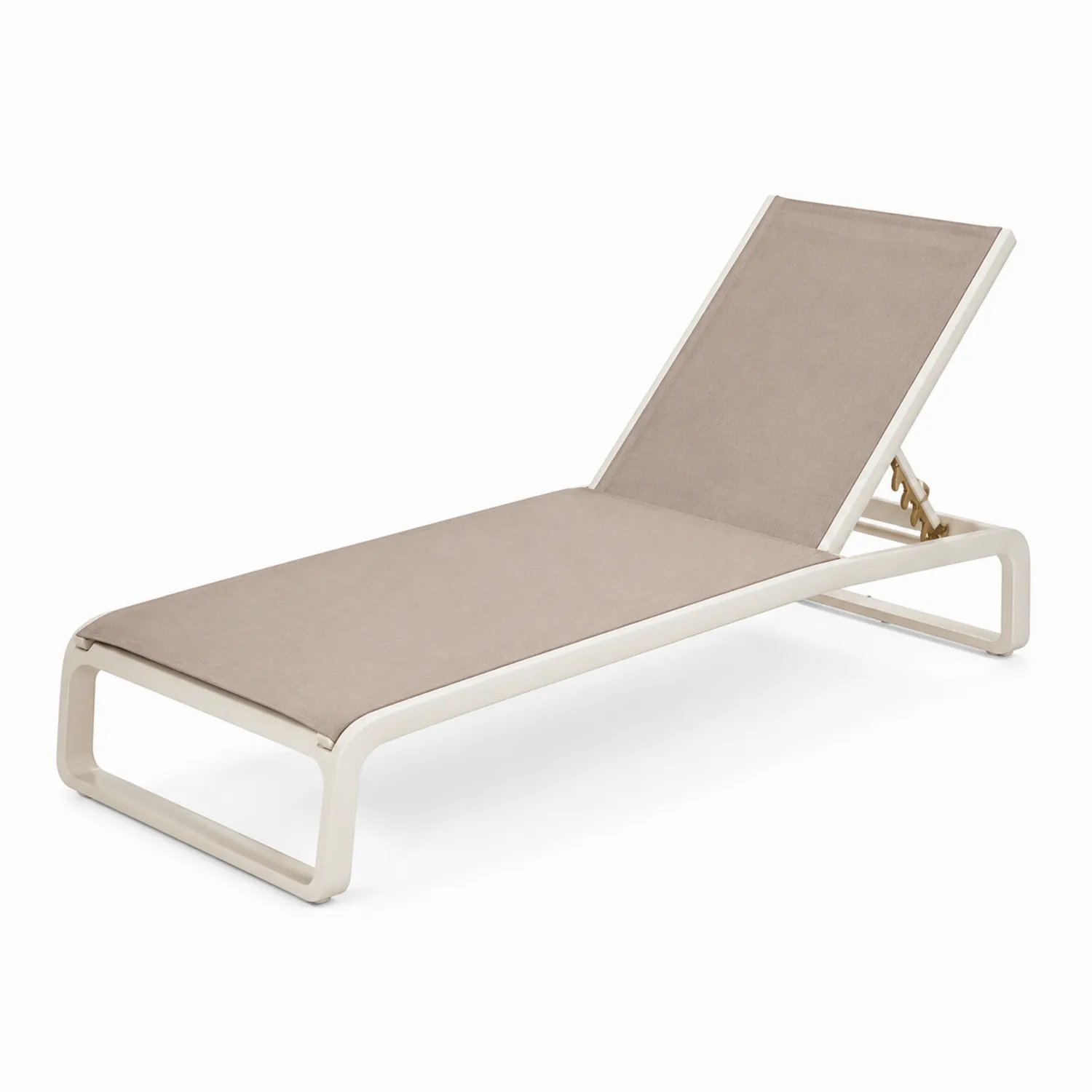 Chaise longue extérieure en aluminium et polyester beige-Velriver