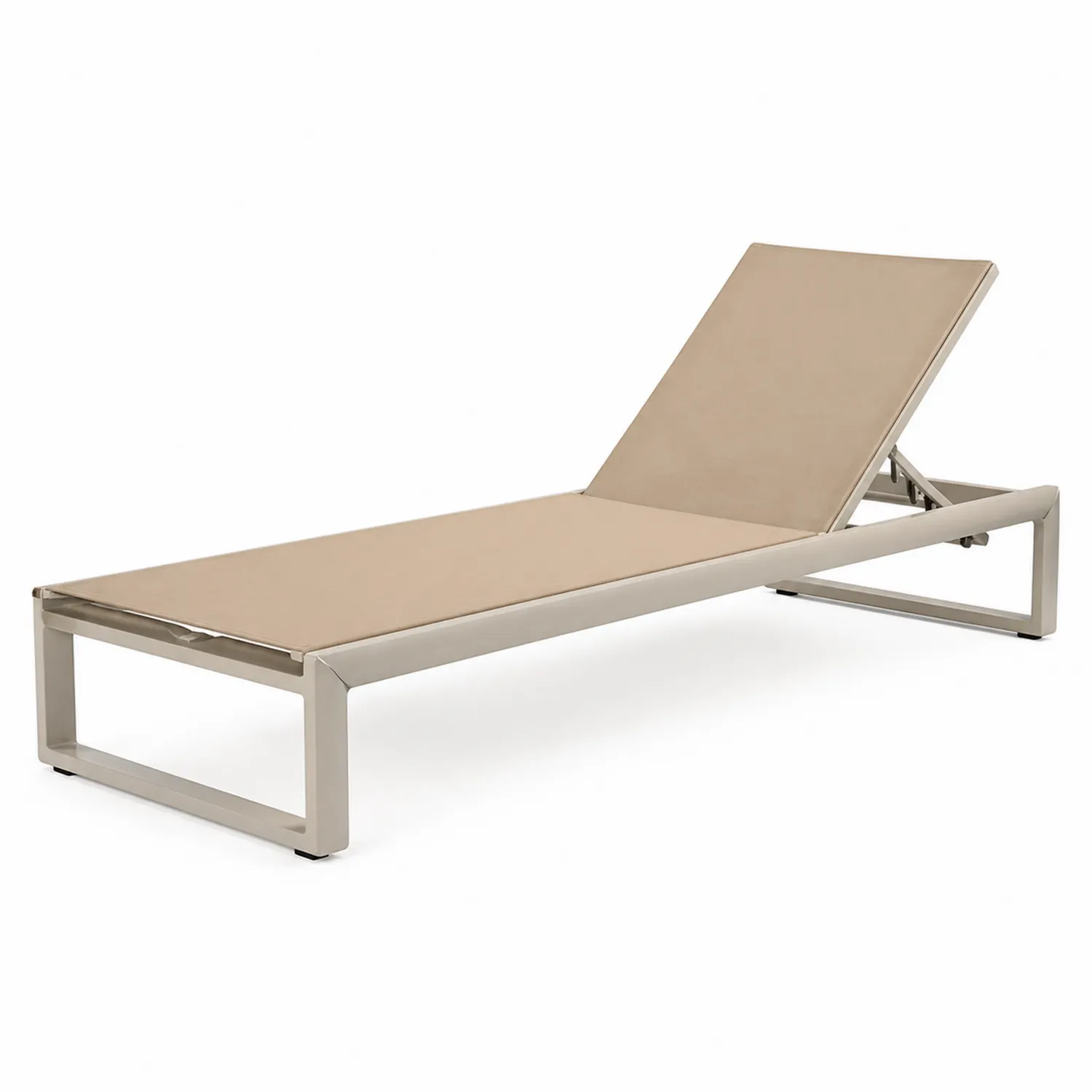 Chaise Longue Extérieure Réglable en Aluminium Beige-Velriver