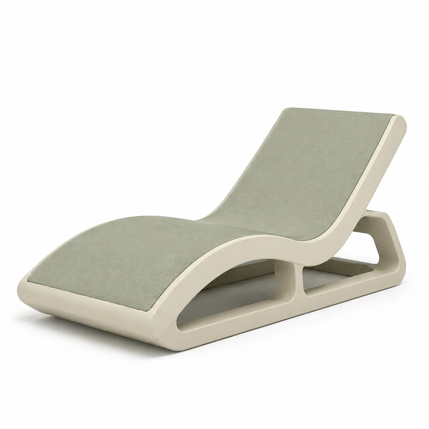 Chaise longue d'extérieur en plastique et tissu Vert 195x65x33 cm-Velriver